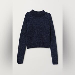 H&M Divided Chenille Cropped Mockneck Sweater